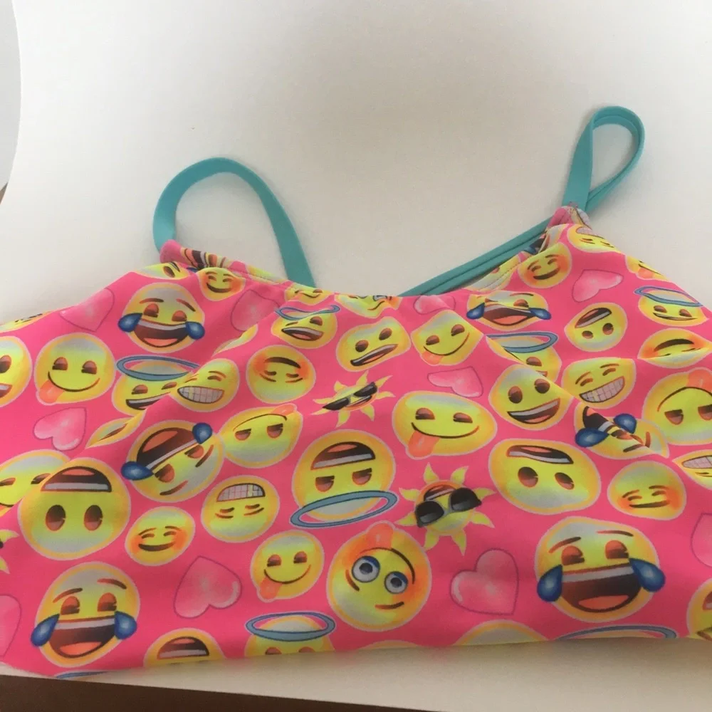 Girls emoji swimsuit top 14